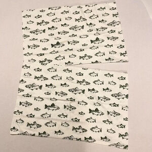 Eddie Bauer School of Fish Lot of 2 Pillow Cases 29.5 x 19 Inch